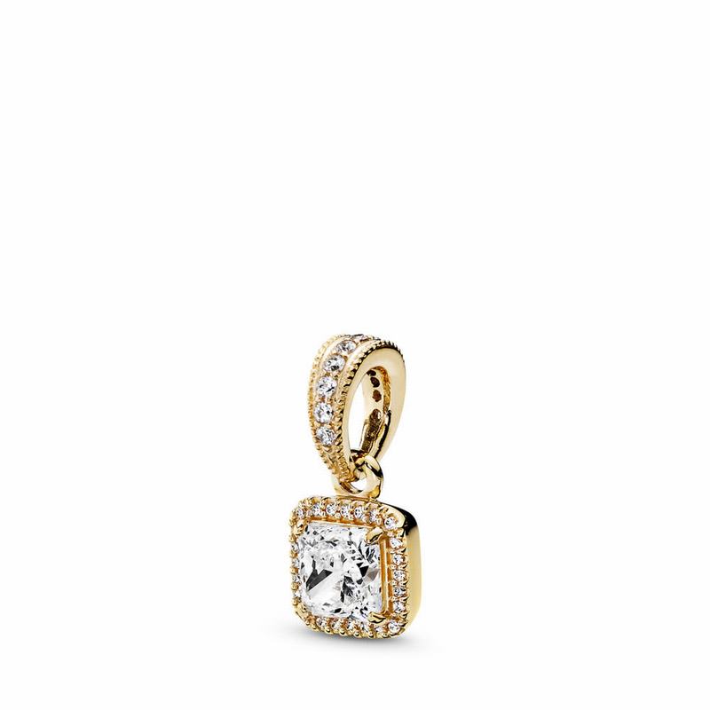 Pandora Timeless Elegance Pendant Ireland - Yellow Gold 14 K/Cubic Zirconia - 192750CPE